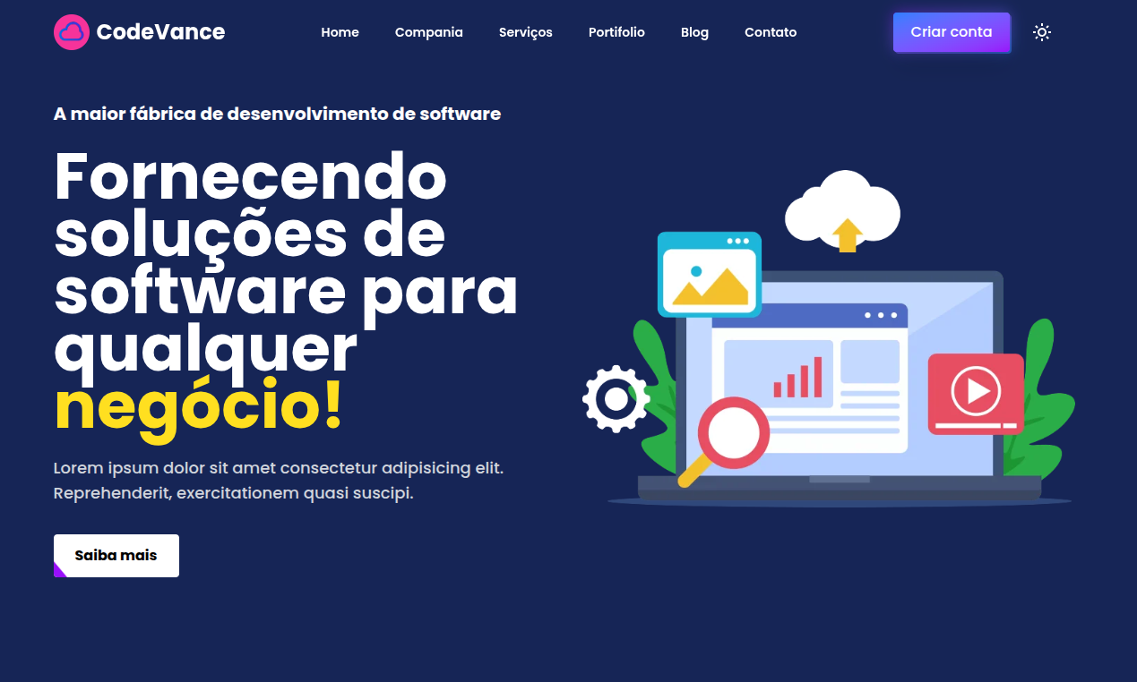 CodeVance — Landing page para empresa de software
